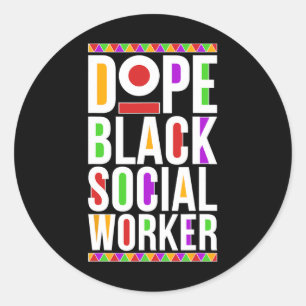 Drugs Zwart Sociaal Arbeider Afrikaans Amerikaans Ronde Sticker
