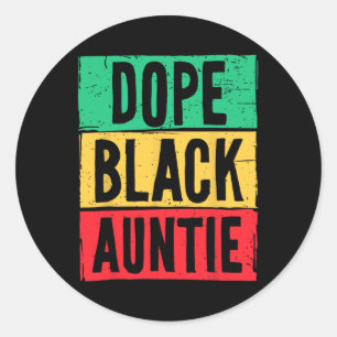 Drugs Zwart Tante Juneteenth Geschiedenis Maand MA Ronde Sticker