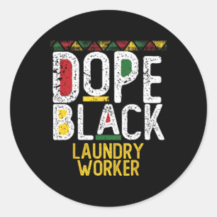 Drugs Zwarte Wasmachine Werker Black History Month Ronde Sticker