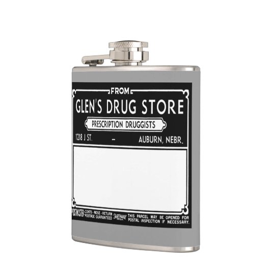 Drugstore-label Heupfles (Links)