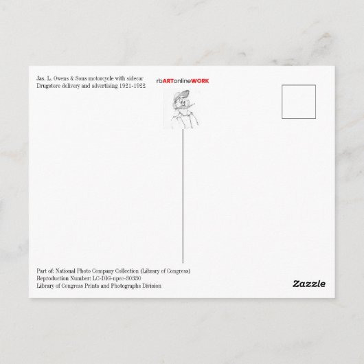 Drugstore-motorfiets Briefkaart (Achterkant)