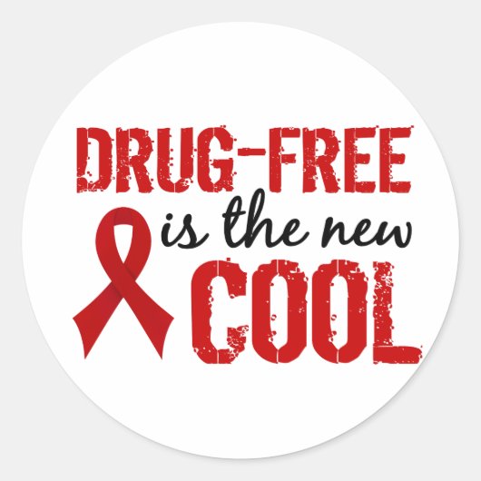 Drugsvrij is het nieuwe cool ronde sticker (Voorkant)
