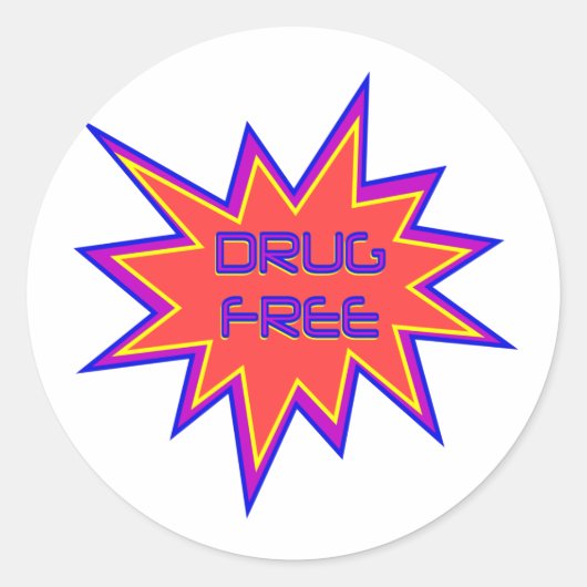 Drugsvrij Ronde Sticker (Voorkant)