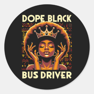 Drugszwarte buschauffeur Afro-Amerikaan Afro Melan Ronde Sticker