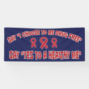 Drugvrije gezonde Red Ribbon Promotion Banner