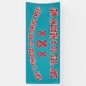 Drugvrije gezondheidszorg Rood lintje Spandoek (Verticaal)