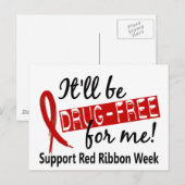 Drugvrije kleding voor mij Rood lintweek Briefkaart (Voorkant / Achterkant)
