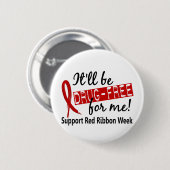 Drugvrije kleding voor mij Rood lintweek Ronde Button 5,7 Cm (Voorkant /achterkant)