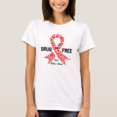 Drugvrije rode lintjes Weer T-shirt (Voorkant)