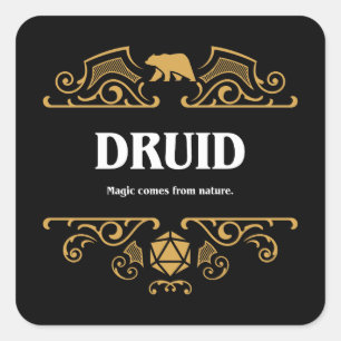 Druid Class Tabletop RPG Gaming Vierkante Sticker