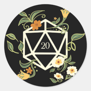 Druid D20-Planten en -bloemen Ronde Sticker