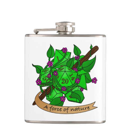 Druid Dice Design Heupfles (Voorkant)