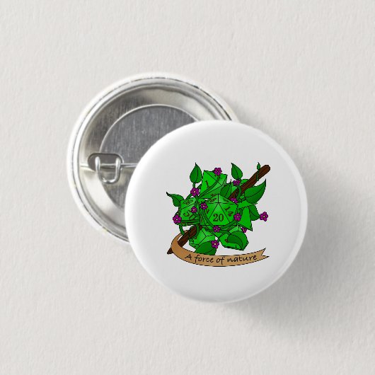 Druid Dice Design Ronde Button 3,2 Cm (Voorkant /achterkant)