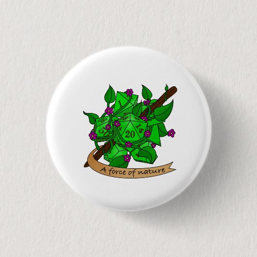 Druid Dice Design Ronde Button 3,2 Cm (Voorkant)