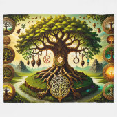 Druid Grove: De boom van het leven onthuld Gooi Fleece Deken (Voorkant (Horizontaal))