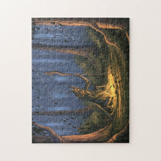 Druid in het bos legpuzzel (Verticaal)