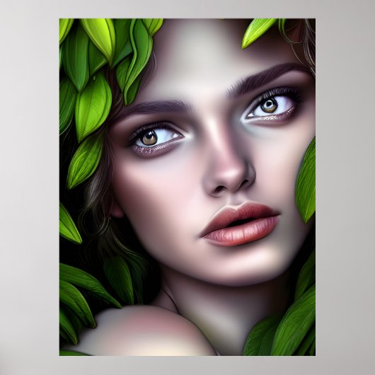 Druid Natuur Goddess Woman fantasy art Poster (Voorkant)