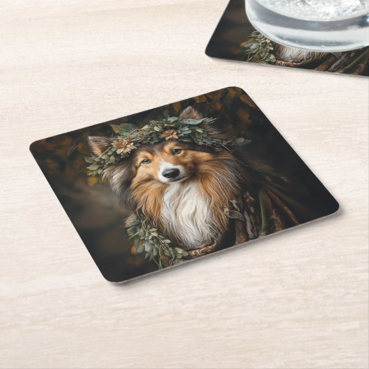 Druid Sheltie Onderzetter (Schuin)