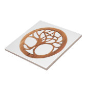 Druid Tree met verborgen Keltische pentakel Tegeltje (Zijkant)