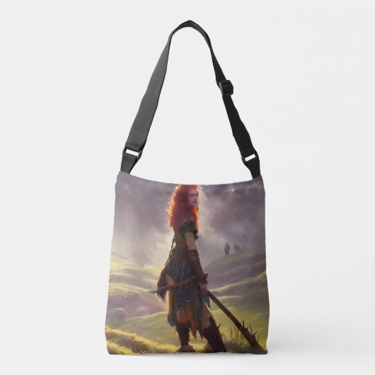 Druid Warrior Princess Fantasy Art Crossbody Tas (Voorkant)