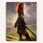 Druid Warrior Princess Fantasy Art Graph Notitiebo Notitieboek (Voorkant)