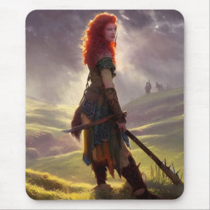 Druid Warrior Princess Fantasy Art Muismat