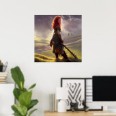 Druid Warrior Princess Fantasy Art Poster (Thuiskantoor)