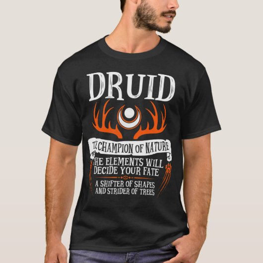 Druïde de kampioen van de Natuur - Dungeons Dragon T-shirt (Voorkant)