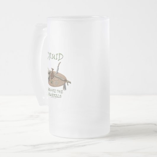 Druïde: Let op de Eekhoorns Matglas Bierpul (Voorkant links)