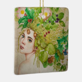 Druïde mooie waterverf keramisch ornament (Rechts)