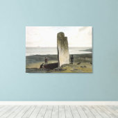 Druidicale steen bij Stnogal bij Barvas, eiland L Canvas Afdruk (Insitu (Houten vloer))