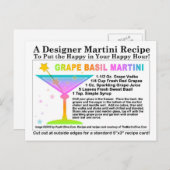 Druif Basil Martini Recept Briefkaart (Voorkant / Achterkant)