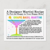 Druif Basil Martini Recept Briefkaart (Voorkant)