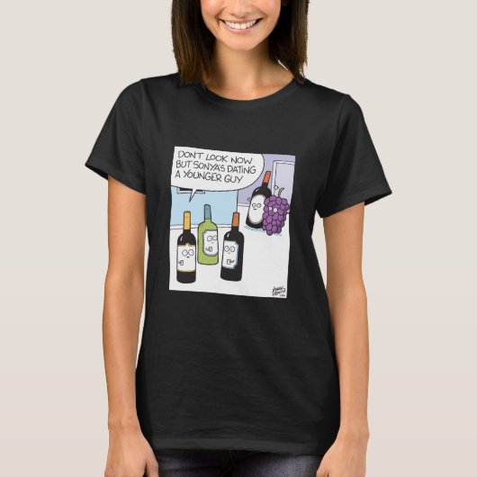 Druif en wijn daten t-shirt (Voorkant)