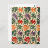  Druif en Wijnstok Behang Patroon Briefkaart (Voorkant / Achterkant)