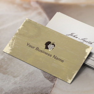  druif Logo verouderd papier textuur wijnmakerij Visitekaartje