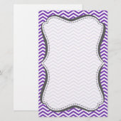 Druif Paarse Chevron strepen Briefpapier (Voorkant / Achterkant)