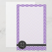 Druif Paarse Chevron strepen; Krijtbord look Briefpapier (Voorkant / Achterkant)