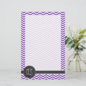 Druif Paarse Chevron strepen; Krijtbord look Briefpapier (Staand voorkant)