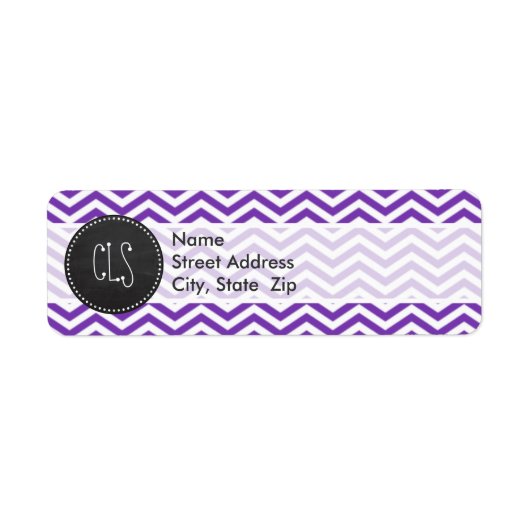 Druif Paarse Chevron strepen; Krijtbord look Etiket (Voorkant)