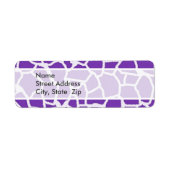 Druif Paarse Giraffe Dierenprint Etiket (Voorkant)