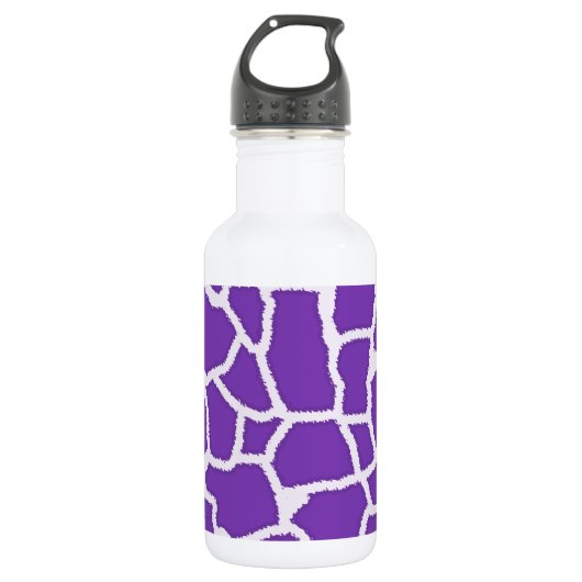 Druif Paarse Giraffe Dierenprint Waterfles (Voorkant)