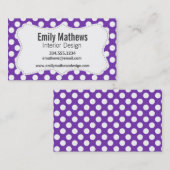 Druif Paarse Polka Dots Visitekaartje (Voorkant / Achterkant)