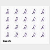 Druif Paarse Vierkant en Diamond Fox Ronde Sticker (Vel)