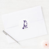 Druif Paarse Vierkant en Diamond Fox Ronde Sticker (Envelop)