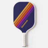  Druif Regenboog Gestreept met Naam Pickleball Paddle (Voorkant)