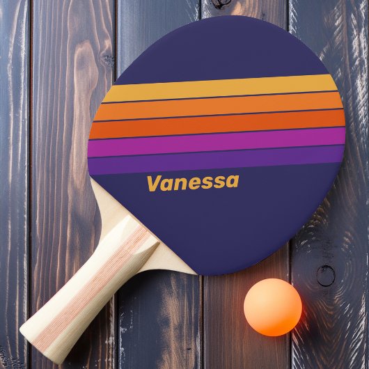 Druif Regenboog Gestreept met Naam Tafeltennisbatje