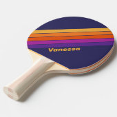 Druif Regenboog Gestreept met Naam Tafeltennisbatje (Voorkant Gekanteld)