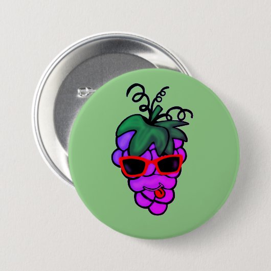 druif ronde button 7,6 cm (Voorkant /achterkant)