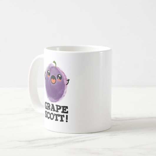 Druif Scott Grappig Fruit Grape Pun Koffiemok (Voorkant links)